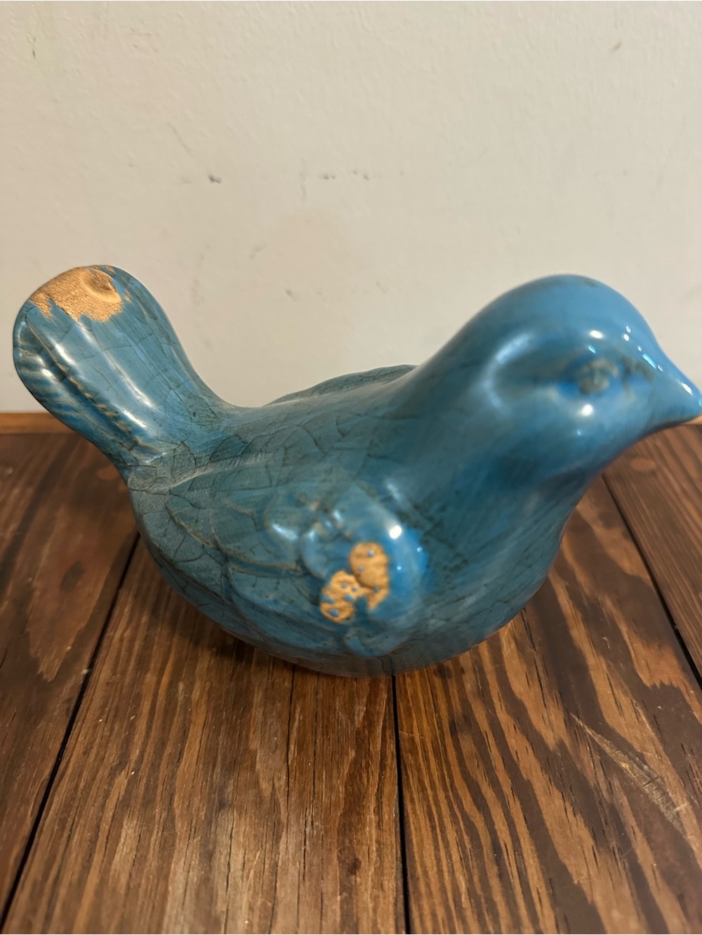 Blue Ceramic Decorative Bird Figurine - Stylish Home Accent